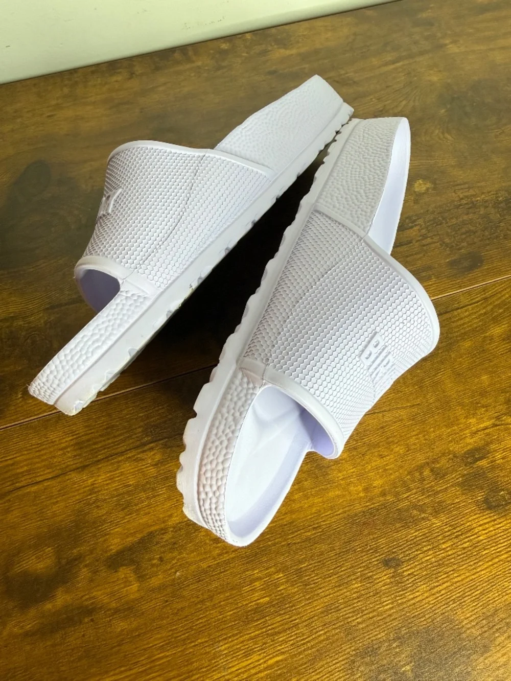 Birkenstock Barbados EVA slides (Size 42) in the Purple Fog colorway